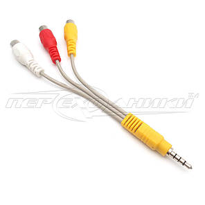 Кабель AV jack 3.5 mm to 3RCA(мама),0,2 м, фото 2