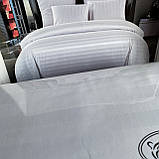 Постільна білизна страйп-сатин Євро комплект з простирадлом на гумці 180 * 200 + 25см Тканина - Бавовна, фото 2