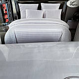 Постільна білизна страйп-сатин Євро комплект з простирадлом на гумці 180 * 200 + 25см Тканина - Бавовна, фото 3
