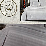 Постільна білизна страйп-сатин Євро комплект з простирадлом на гумці 180 * 200 + 25см Тканина - Бавовна, фото 4