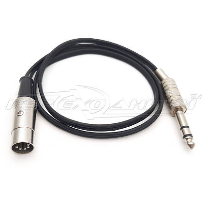 Кабель 5 pin DIN метал на jack 6.3 mm метал стерео, у екрані плоский, фото 1