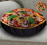 Подушка-пуфик Пицца с грибами 45х45 см.