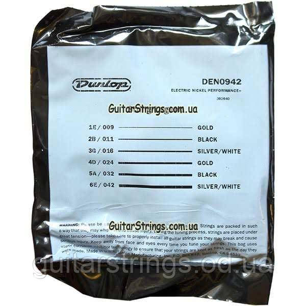 Струни Dunlop 3PDEN0942 Nickel Wound Extra Light 9-42 1 set, фото 1