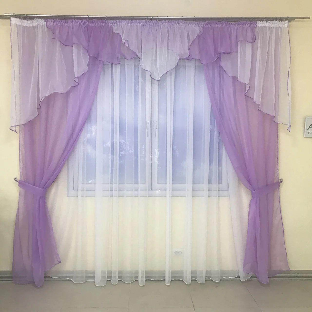 Купить Комплект гардин с ламбрекеном двухцветный, цена 800 ₴ — Prom.ua ...