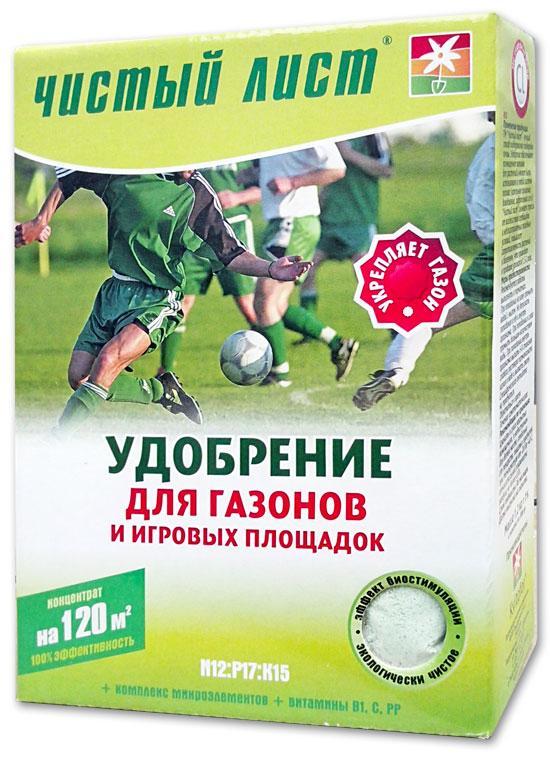 Чистий лист добрива для газонів та ігрових майданчиків, 1,2 кг — концентроване, розчинне, мінеральне