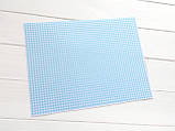 Фетр з принтом КЛІТИНКА АКВАМАРИН, 22x30 см, корейський жорсткий 1.2 мм, фото 2