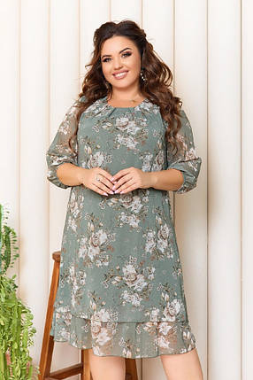 Шифонова сукня БАТАЛ в кольорах 83459, фото 2