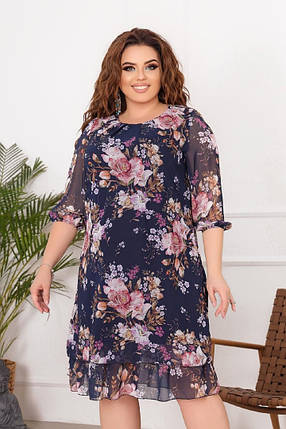 Шифонова сукня БАТАЛ в кольорах 83459, фото 1