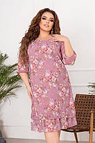 Шифонова сукня БАТАЛ в кольорах 83459, фото 3