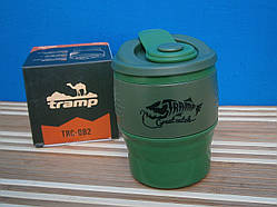 Стакан складаний силіконовий Tramp TRC-082 з кришкою 350ml, oliva.