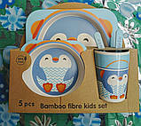Набір дитячого посуду антибактеріальний бамбук, фото 2