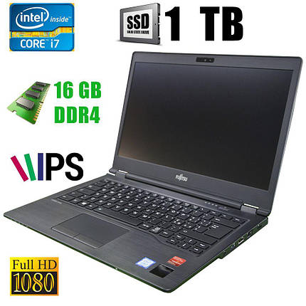 Fujitsu LifeBook U748 / 14" (1920x1080) IPS / Intel Core i7-8550U (4(8)ядра по 1.8 - 4GHz) / 16GB DDR4 / SSD 1 TB / VGA, DP, USB, фото 1