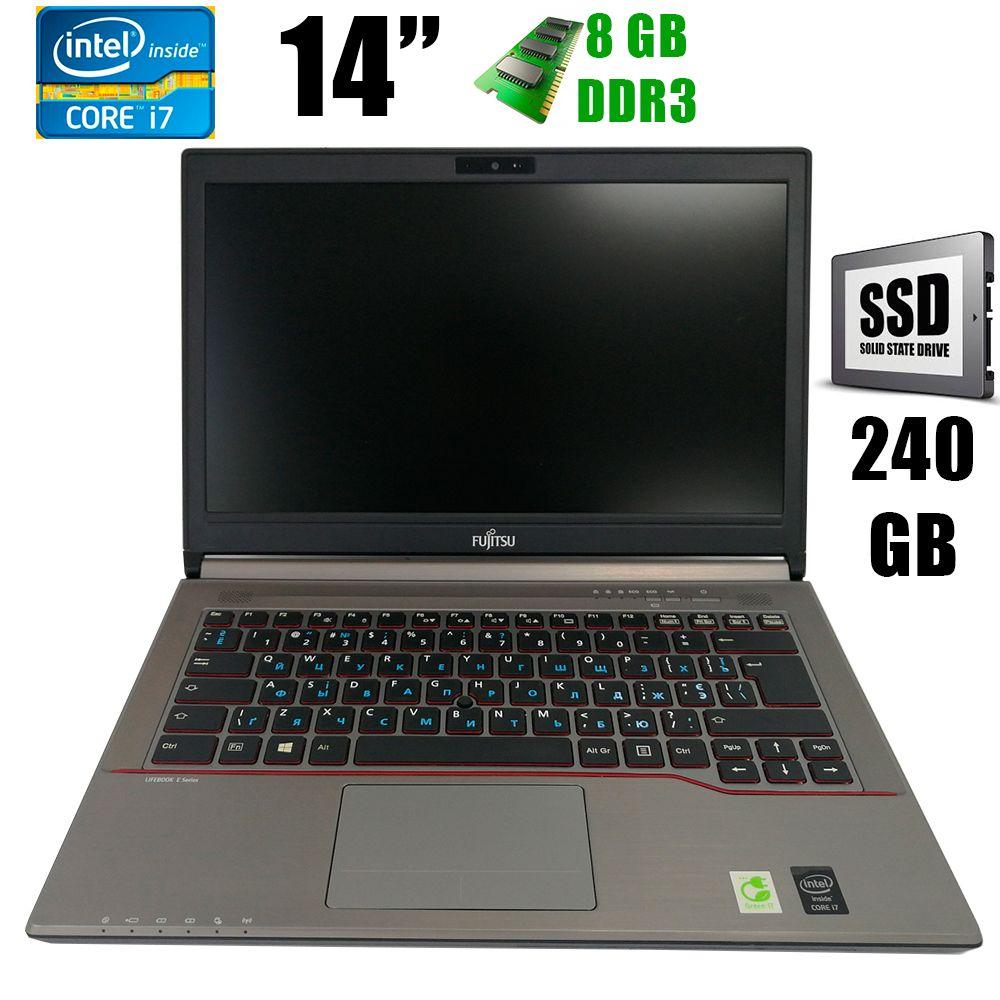 Fujitsu LifeBook E744 / 14" (1600x900) / Intel Core i7-4702MQ (4(8)ядра з 2.2 - 3.2 GHz) / 8GB DDR3 / new! 240GB SSD / VGA, DP, USB 3.0, WebCam