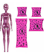 Лялька Барбі з 7 сюрпризами Кольорове перетворення S5 Barbie Color Reveal Doll Glitter Series фіолет (GTR93)