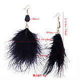 Сережки з пір'ям страуса, фото 2