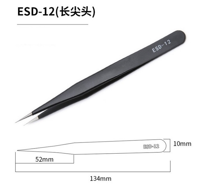 Антистатический пинцет ESD-12, фото 1