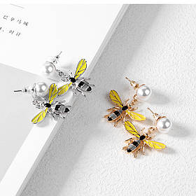 Сережки BEE c перлами