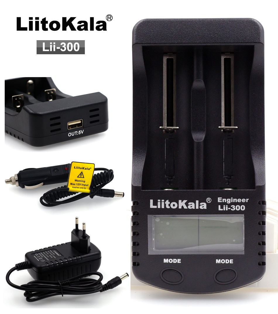 Професійне зарядний пристрій Liitokala Lii-300 + автоадаптер