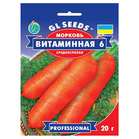 Насіння моркви Вітамінна 6 20 г GL Seeds, фото 1