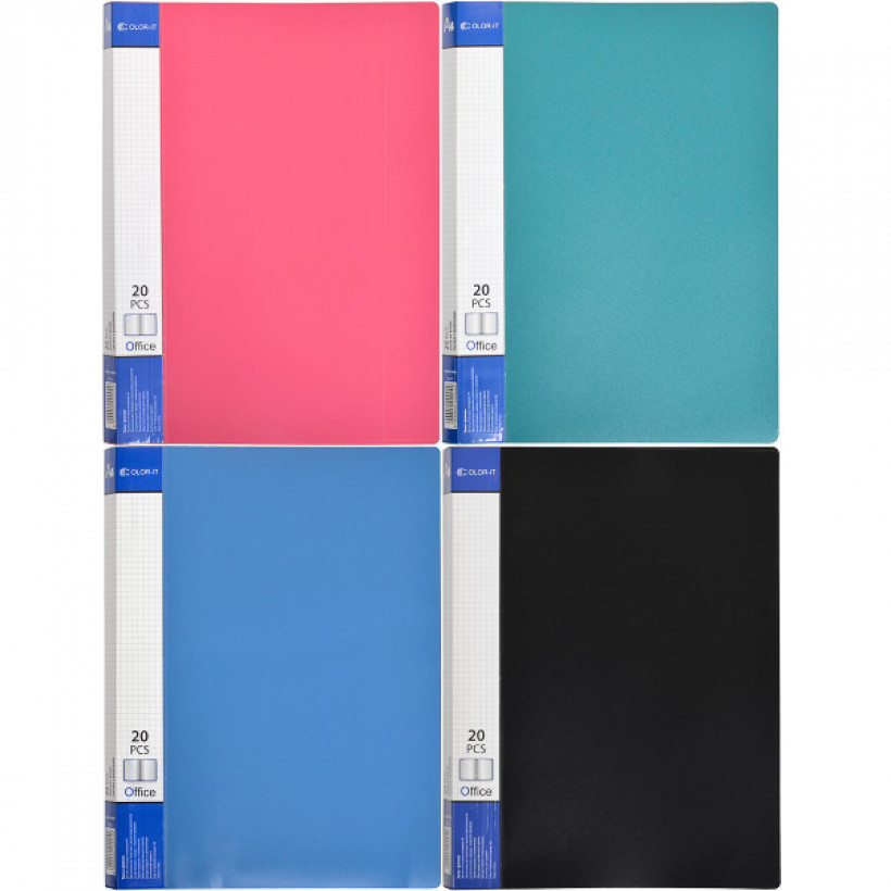 Папка з 20-а файлами А4 пластикова 140 мкр  арт.CR20FL, фото 1