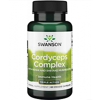 Комплекс Грибов Кордицепс Swanson Cordyceps Complex with Reishi and Shiitake Mushrooms 60 капсул