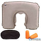 Подушка для подорожей на шию ОПТом (Silenta). ПОДАРУНОК: маска + беруші + чохол (дорожній набір)!, фото 2