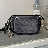 Жіноча сумочка крос-боді GUESS 19GF-1803 через плече з ланцюжком чорна, фото 3