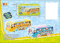 Детская игрушка автобус желтый, 2 цвета, свет, звук