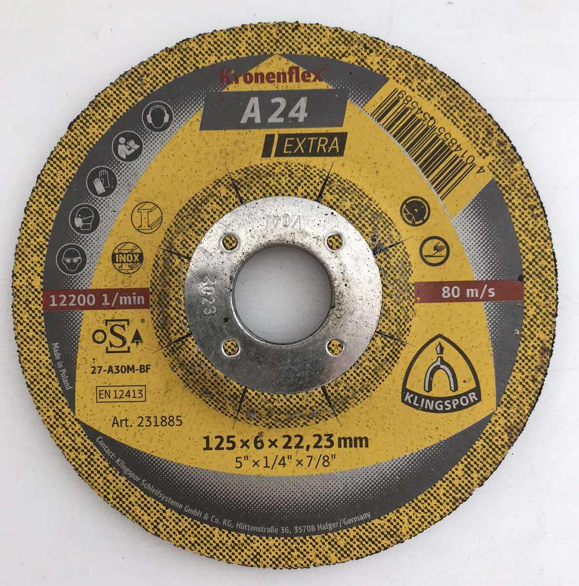 Круг зачисний для металу Kronenflex A24 EXTRA 125*6*22,23