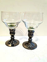 Пара шикарних келихів на олов'яній ніжці