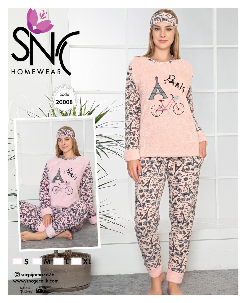 Жіноча флісова піжама з пов'язкою SNC Homewear Paris