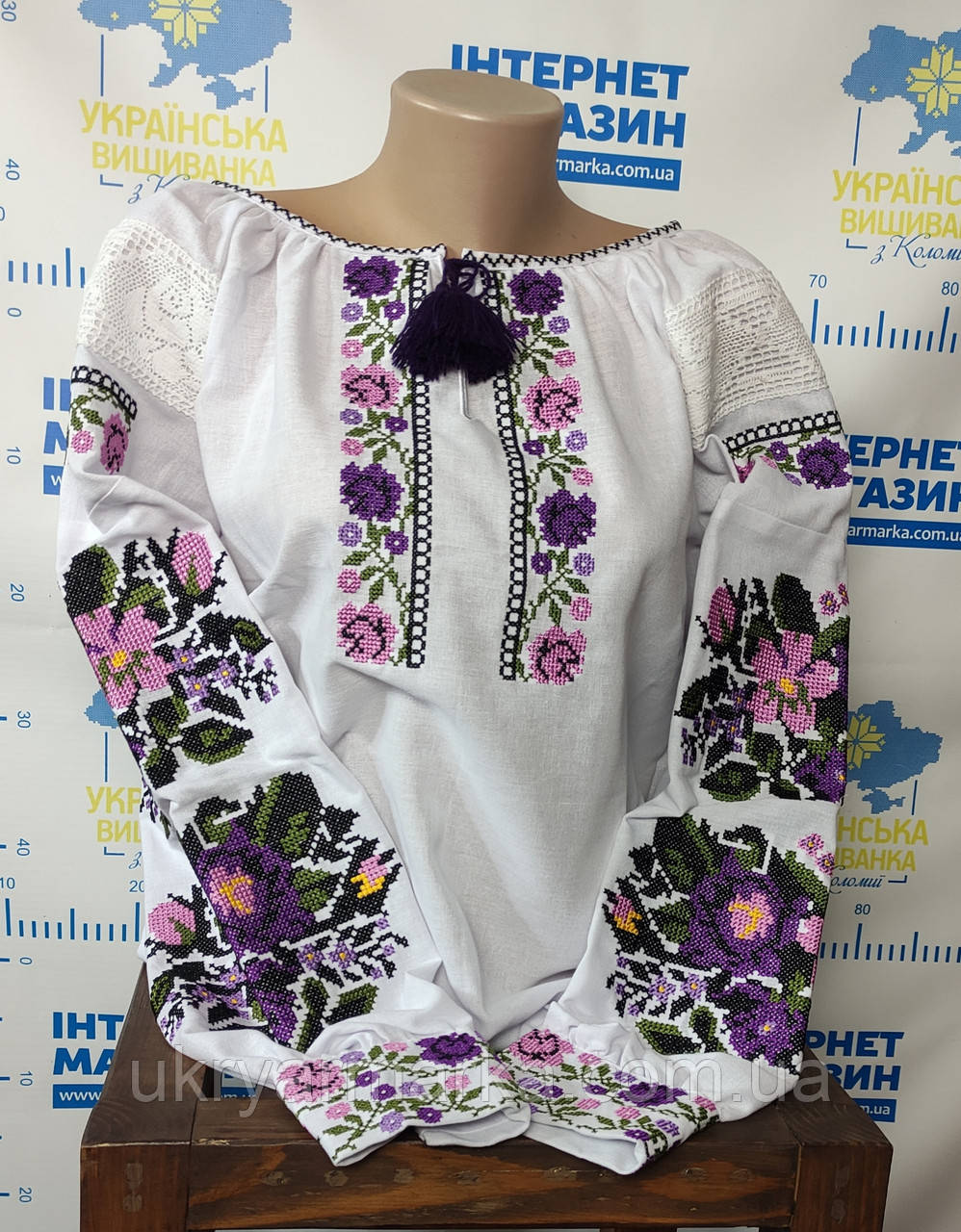 Вишита блузка "Квітка фіолет"