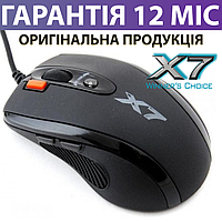 Игровая мышь A4Tech X7 X-710BK USB черная, проводная, геймерская мышка а4 х7