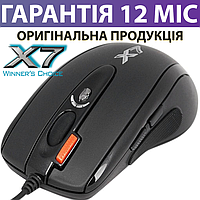 Игровая мышь A4Tech X7 XL-750BK USB черная, проводная, геймерская мышка а4 х7