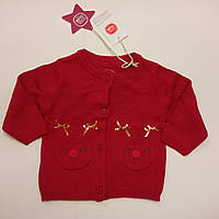 Дитяча в'язана кофта 68 Cool club червона олені