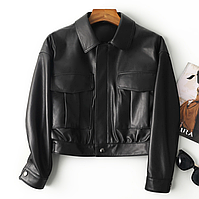 Жіноча коротка шкіряна куртка. (2221)