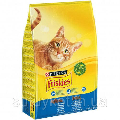 Фріскіс Friskies корм для кішок з лососем, 10 кг