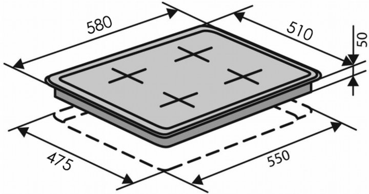 Варочная поверхность газовая VENTOLUX HSF 640-F2 CS (BK),чугунные решетки - фото 8 - id-p1467863321