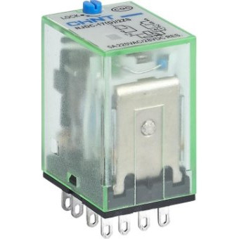Проміжне реле із кнопкою тест NJDC-17(D)/4ZS 4 конт. з інд. LED 3А АС24В