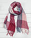 Шарф теплий жіночий у велику клітинку Мішель марсала, фото 6