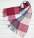 Шарф теплий жіночий у велику клітинку Мішель марсала, фото 4