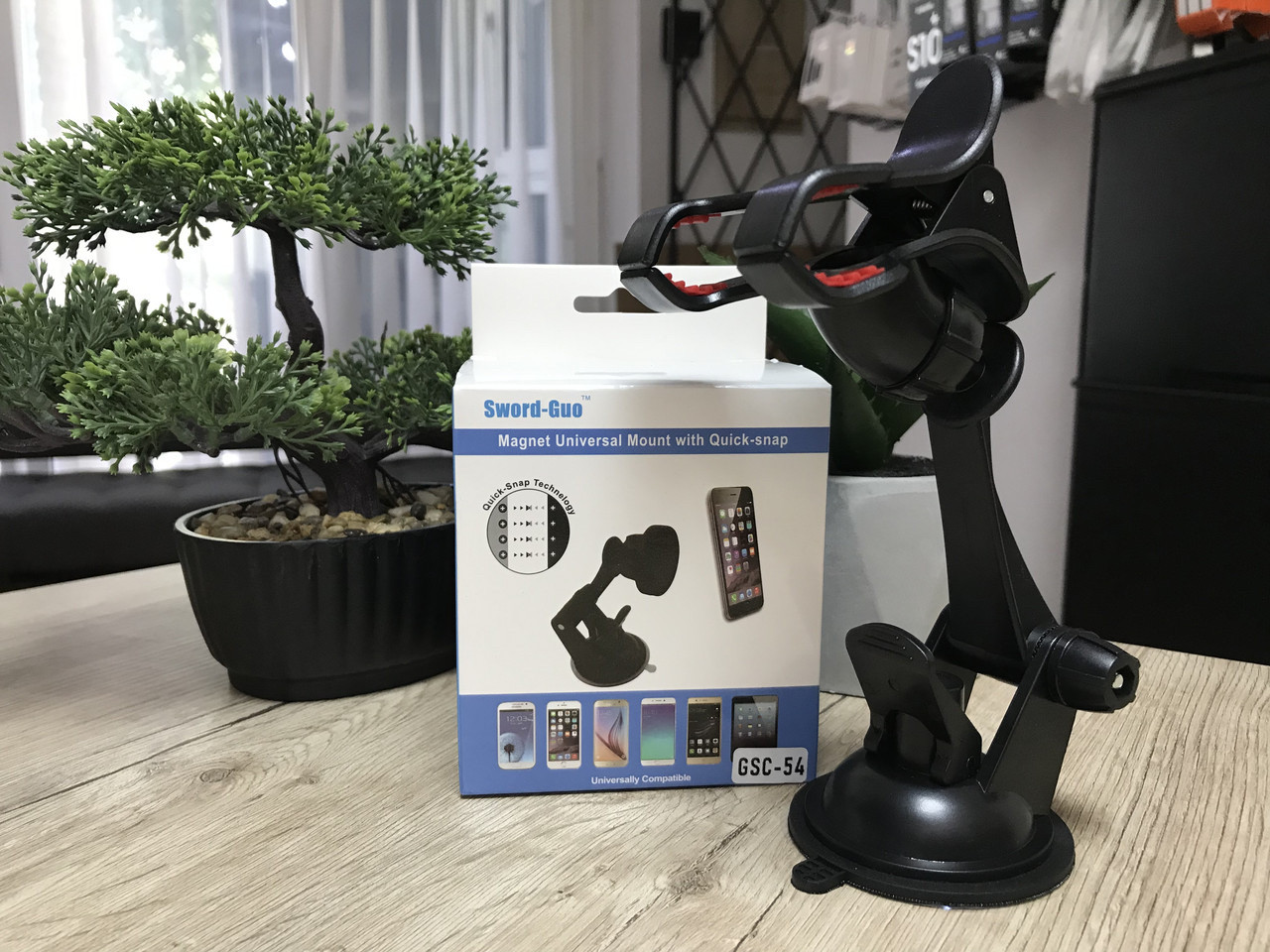 Автотримач, Прищіпка для телефона GSC-54 Sword-Guo на присосці