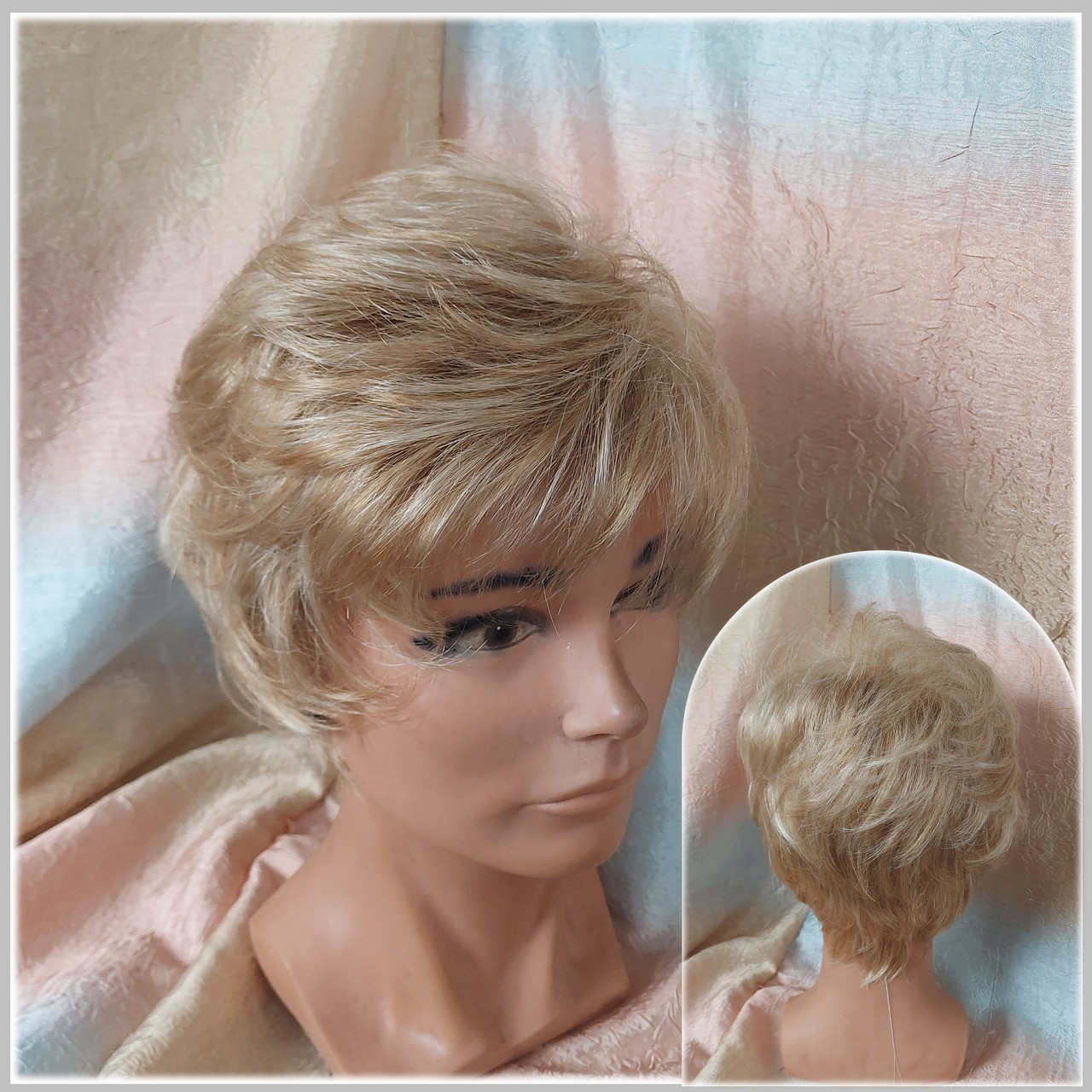 Перука коротка термоволосся пісочний блонд RG 9713- H16/613, фото 1