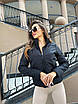 Жіноча коротка демісезонна куртка чорна, фото 3