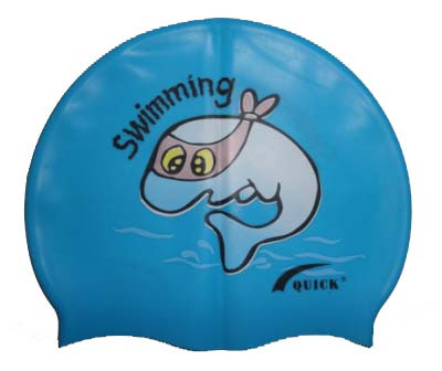 Дитяча шапочка для плавання блакитного кольору, з малюнком