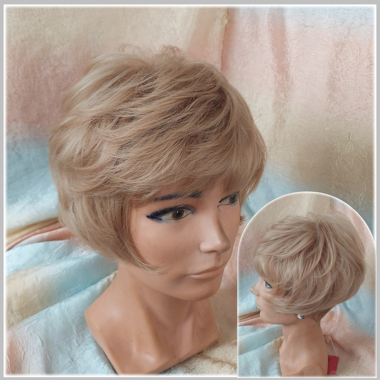 Перука пишна піксі боб термоволосся пісочний 2851-15, фото 1