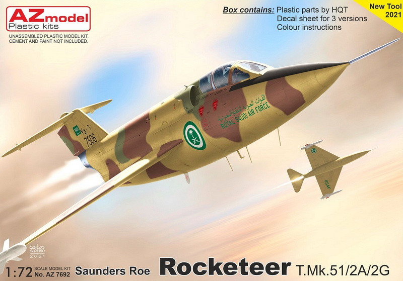 Пластикова модель 1/72 AZ model 7692 реактивний винищувач Rocketeer T.Mk.51/2A/2G