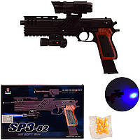 Пистолет SP3-82 (72шт) пульки,свет,в коробке 30*20*4.5 см, р-р игрушки 26.5 см