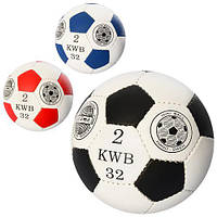 Мяч Футбольний OFFICIAL 2502-20 (100шт) Размер2, ПУ, 1,4мм, 32панелі, Ручн.Работа, 110-130г, 3цв,