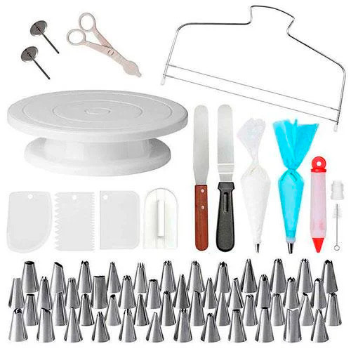 Набір для декору тортів кексів, кондитерські інструменти, 72шт і підставка, фото 1